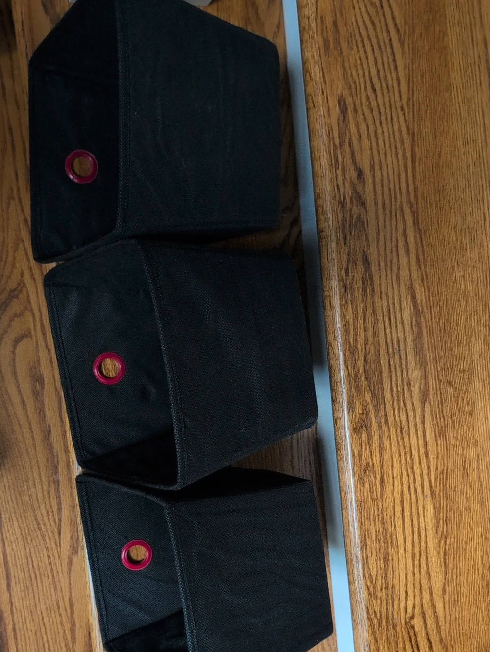 Black Fabric Storage Bins (Set Of 3)